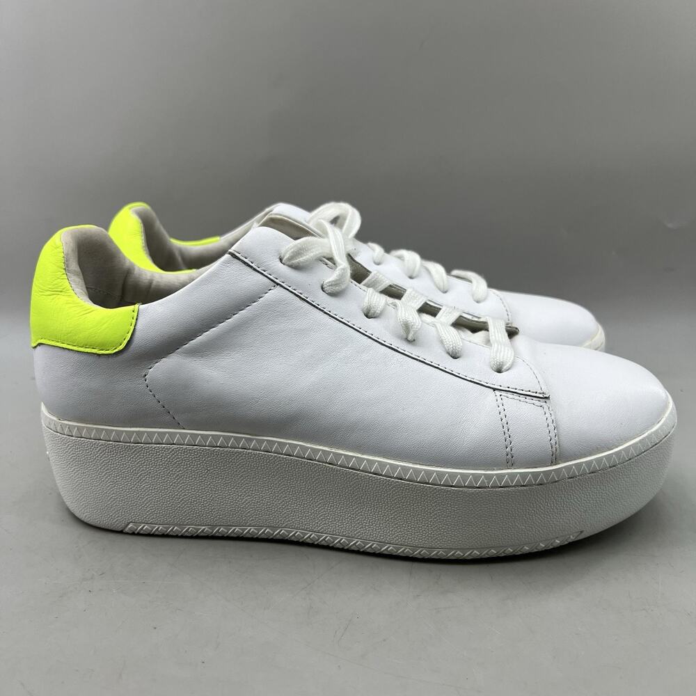 Ash Cult Platform Shoes Women Size 9.5 - 10 White Neon Yellow Comfort Sneakers